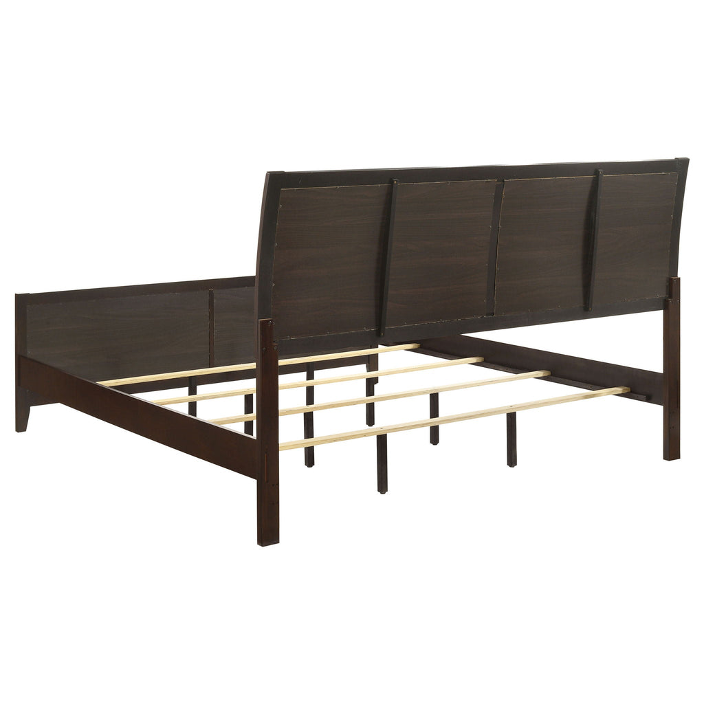 Carlton Wood Eastern King Panel Bed Cappuccino