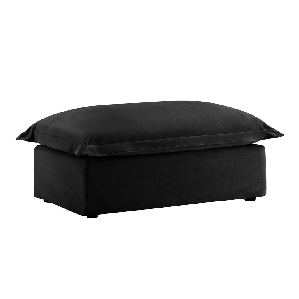 Luxurious Chenille Ottoman with Removable Covers - Black, Green, or Cream