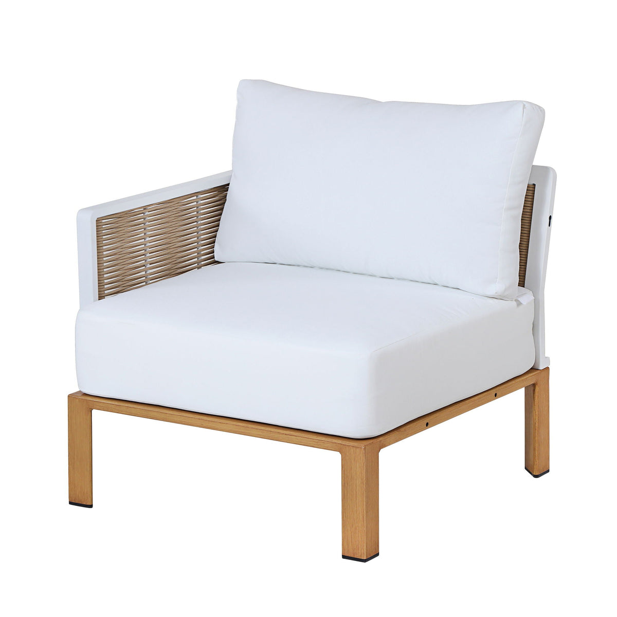 4 Piece Outdoor Conversation Set with Removable Cushions - White
