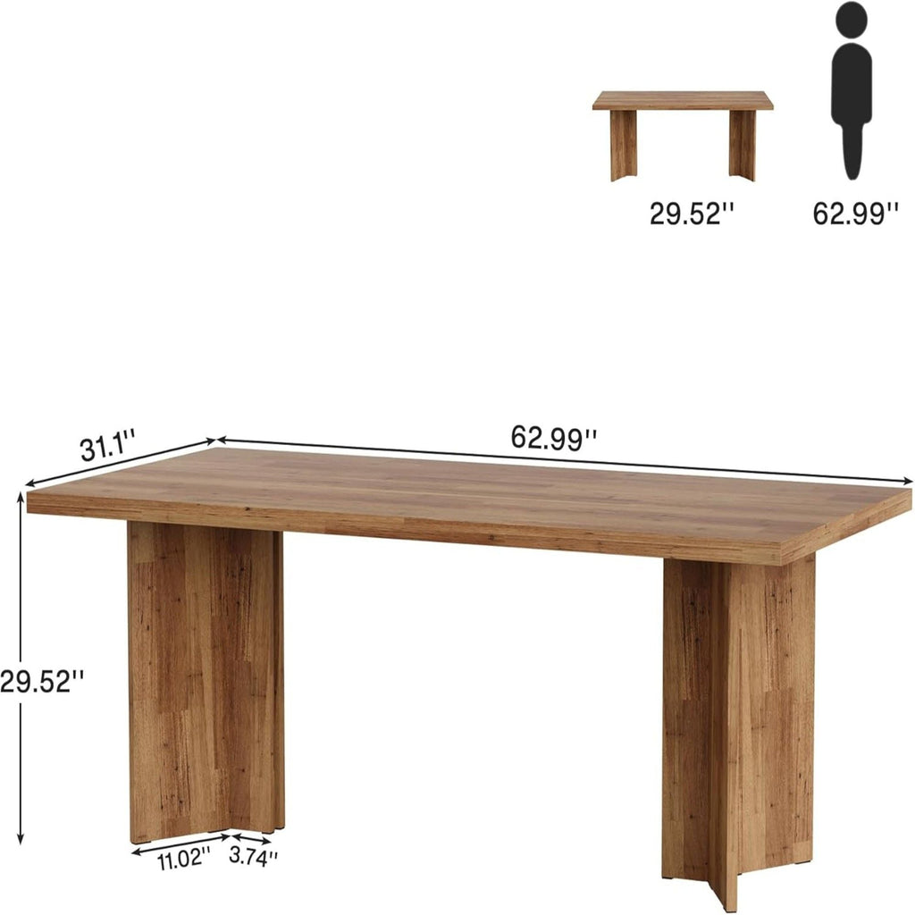 Vintage Executive Desk with Thickened Tabletop – Light Brown or Dark Brown