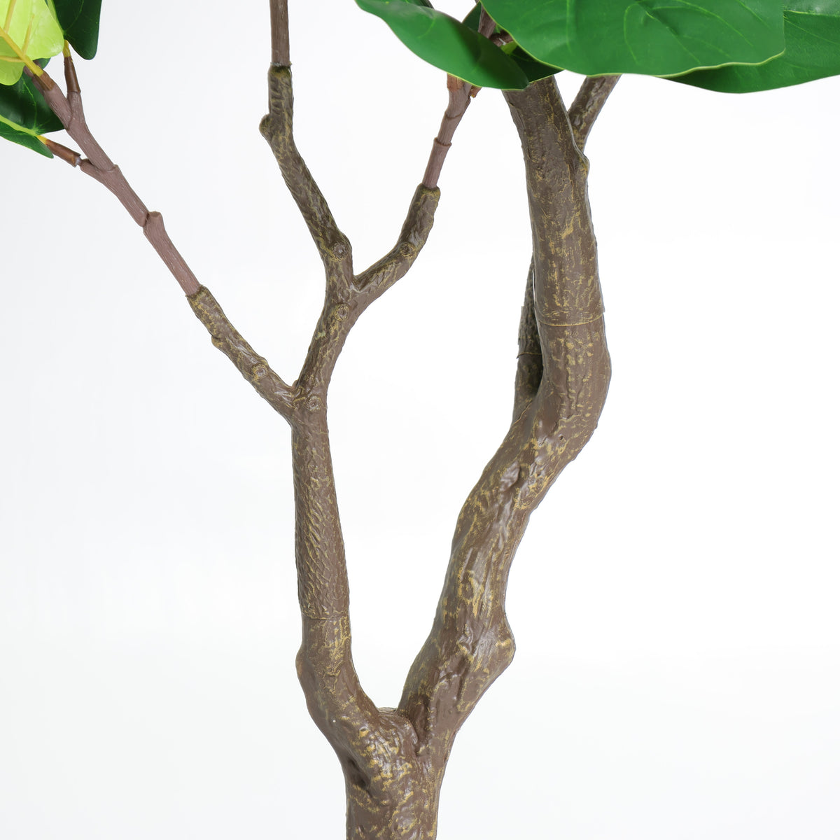 6FT Artificial Fiddle Leaf Fig Tree with White Decorative Pot - Green Leaves