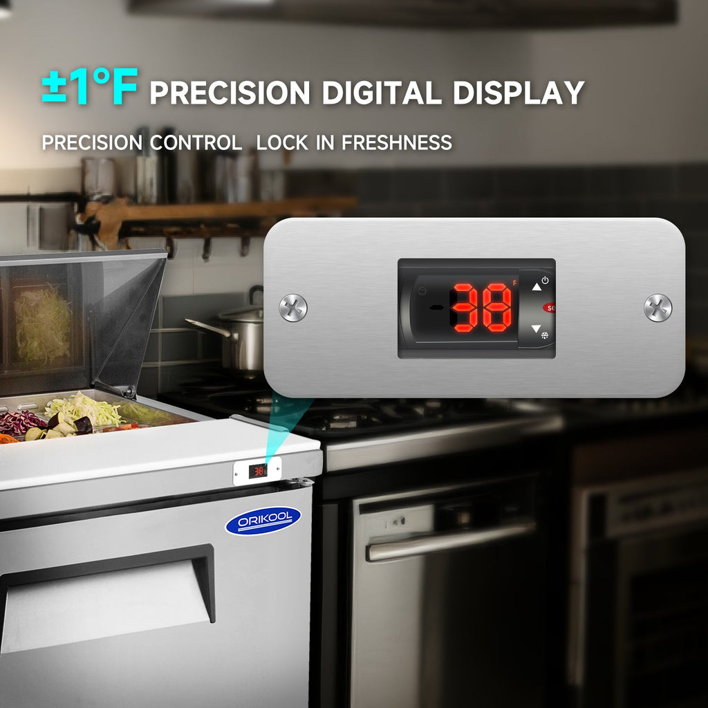 60" Commercial Refrigerators Prep Table with Butcher Block - Stainless Steel