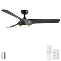 Reversible Quiet Motor Ceiling Fan Light with ABS Blades - Black