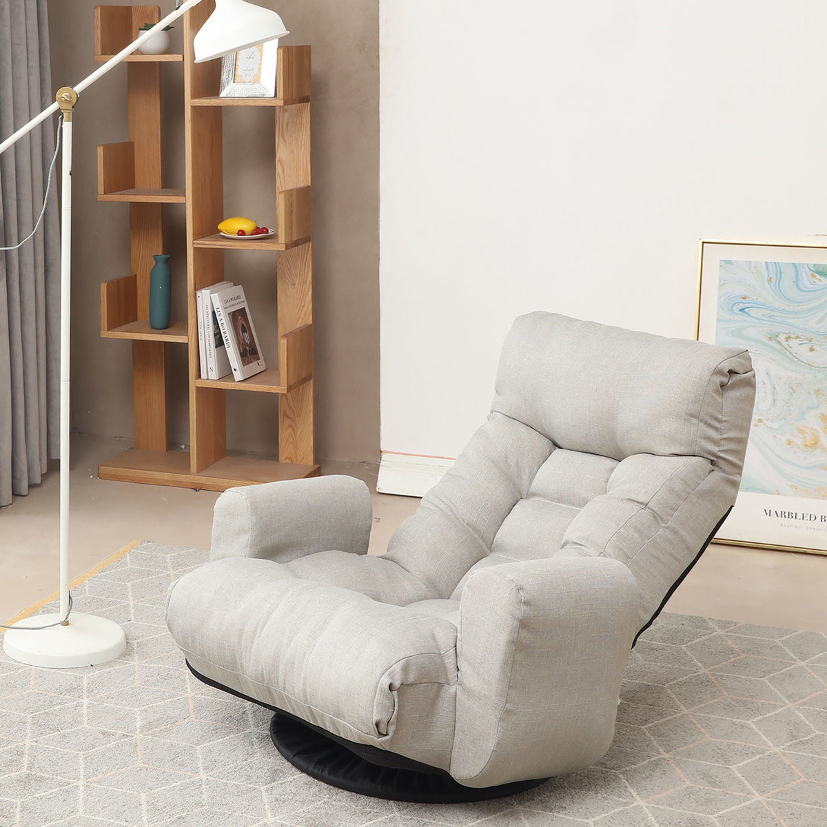 Modern With Metal Frame Swivel Game Lounge Chair With Adjustable Headrest