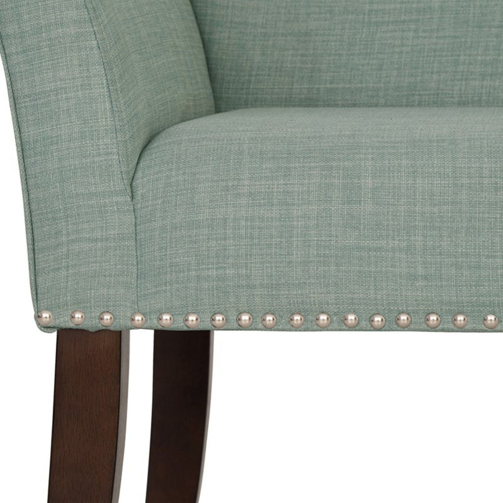 Welburn Upholstered Bench with Low Back and Flared Arms - Blue, Light Blue, or Beige