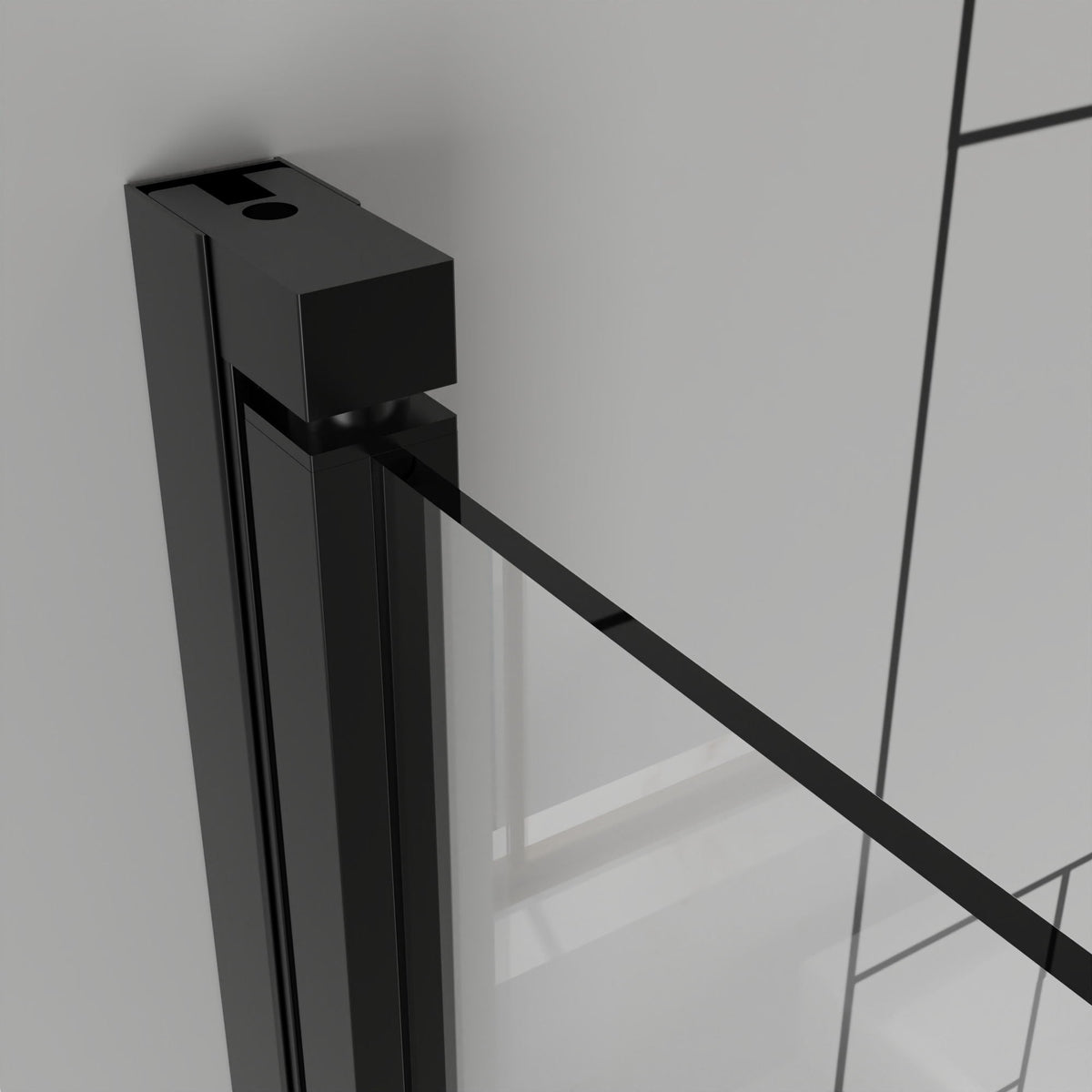 Bifold Frameless Shower Door with Tempered Clear Glass - Pearl Silver or Black