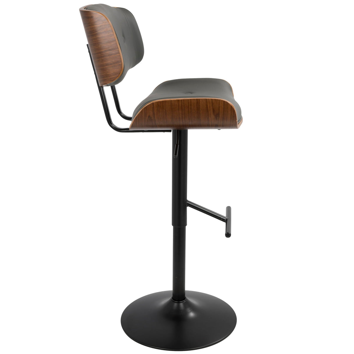 Mid-Century Modern Adjustable Barstool with Swivel - Black, White, Dark Gray