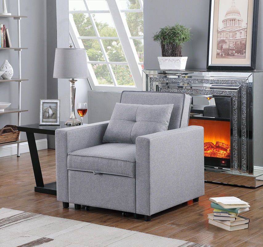 Zoey Convertible Sleeper Chair With Side Pocket