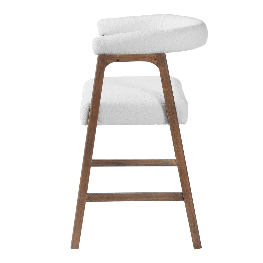 26'' Seat Height Bar Stools with Back - Set of 2 - Walnut or Natural