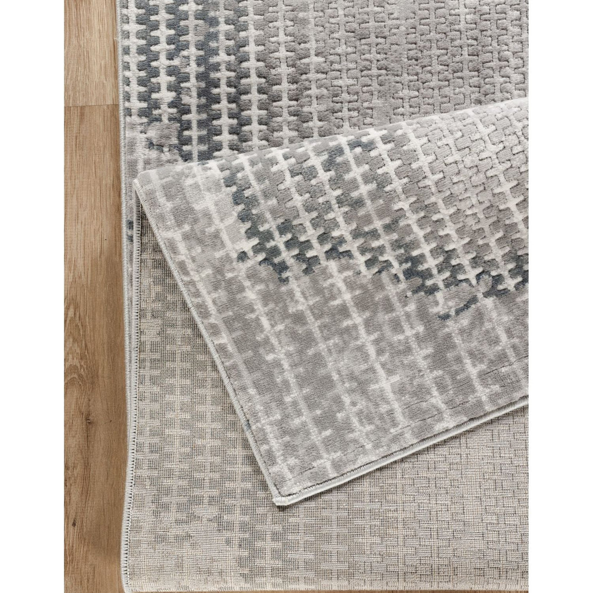 Gray Contemporary Area Rug with 3D Effect - Geometrix