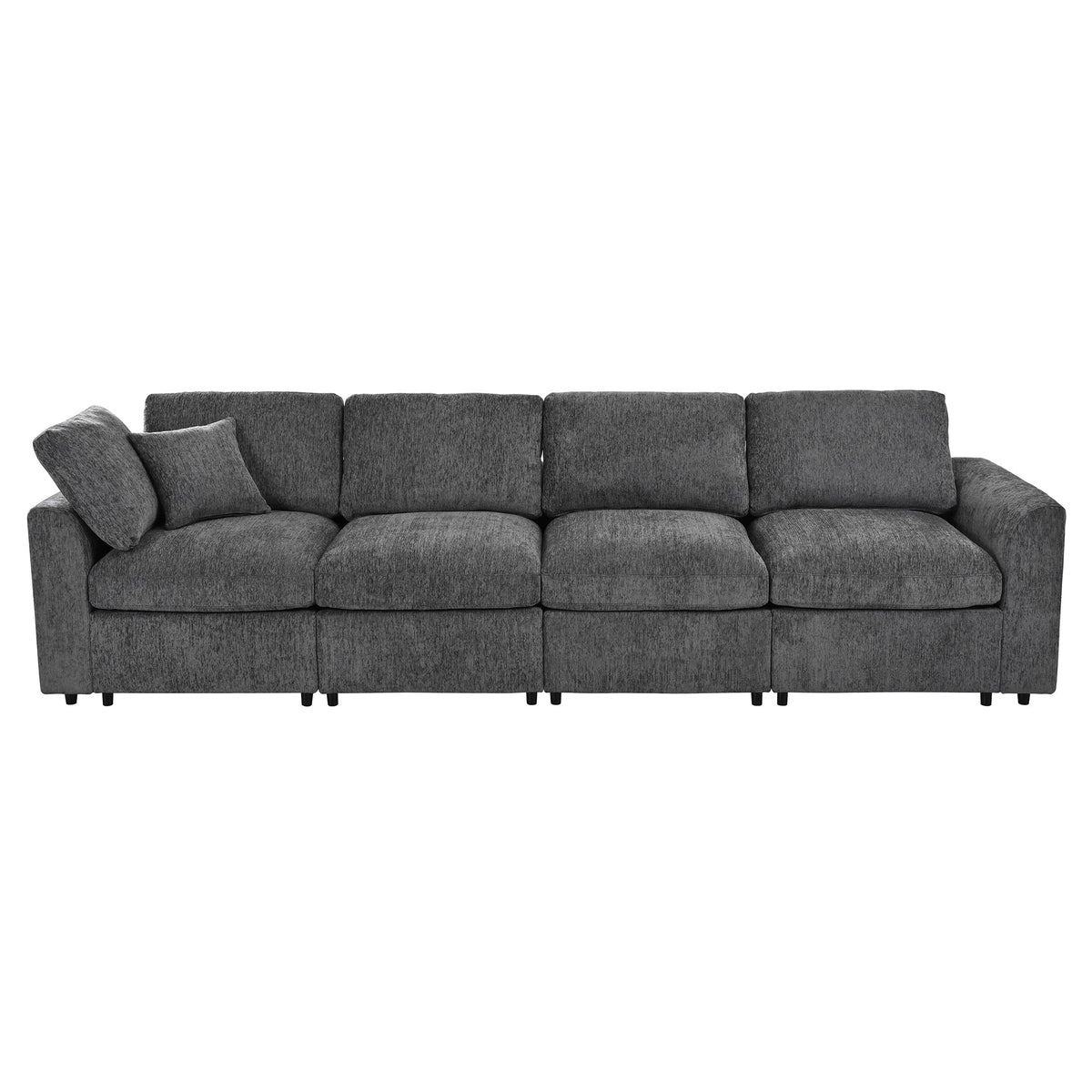 130.3" Modular Sectional Sofa with Deep Seat Comfort - Chenille