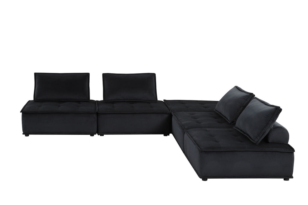 Anna Soft Modular Sectional Sofa with Modern Comfort - Black or Gray