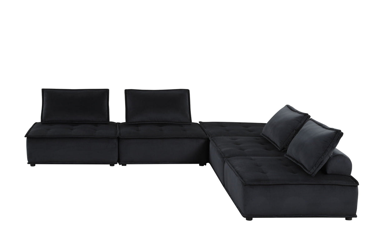 Anna Soft Modular Sectional Sofa with Modern Comfort - Black or Gray