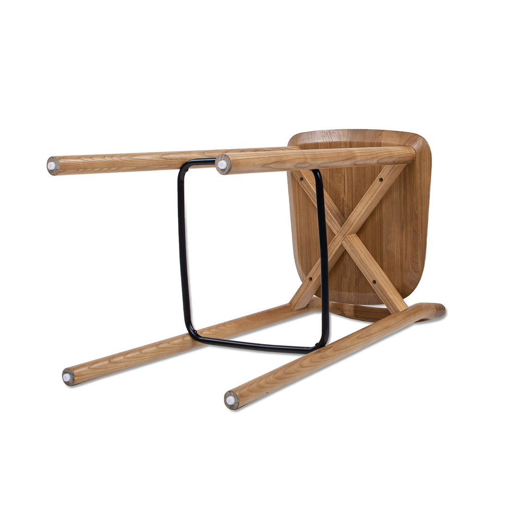 Modern Minimalist 30" Wood Barstool with Low Back - Brown