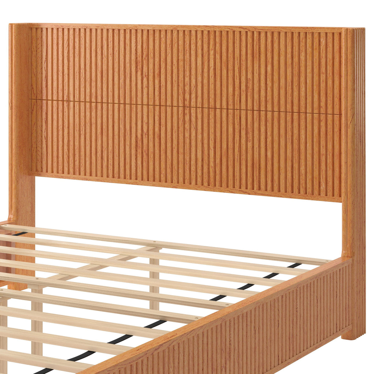 Platform Bed Frame with Headboard, Floor Standing Design - Queen & King