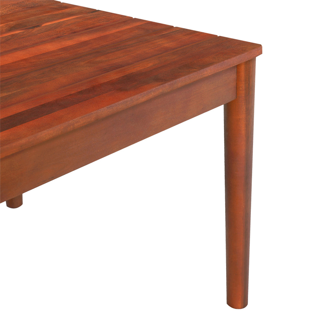 Acacia Wood Outdoor Coffee Table with Rustic Design - Natural