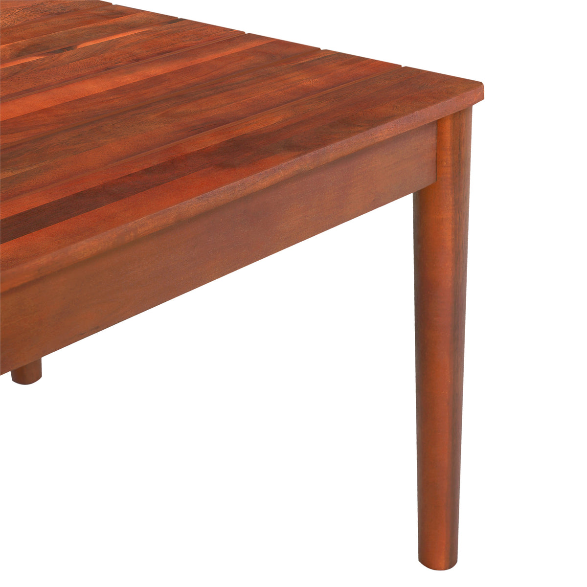 Acacia Wood Outdoor Coffee Table with Rustic Design - Natural