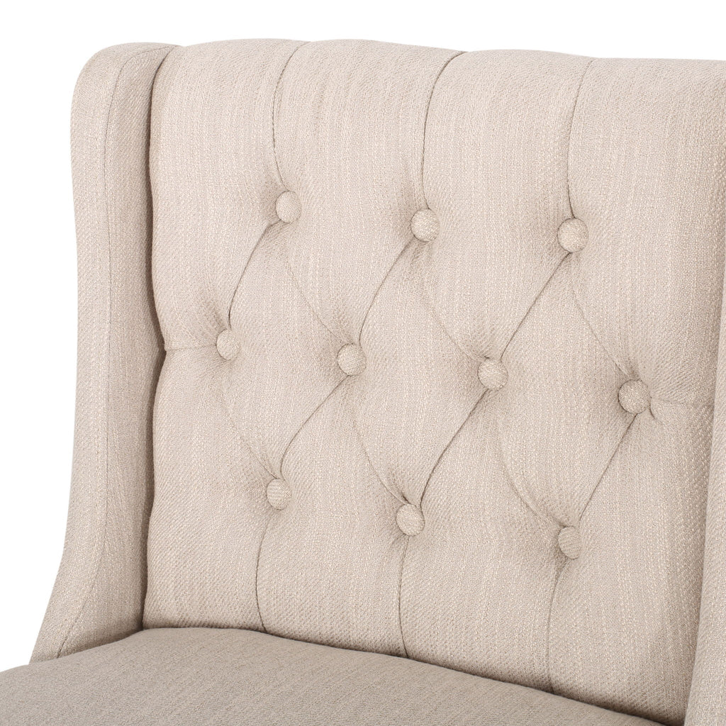 Upholstered Barstool with Button Tufted Wing Back - Multiple Colors