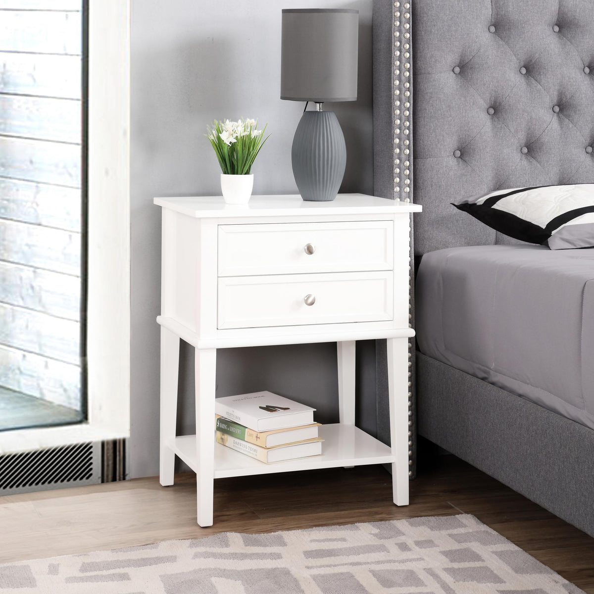 Vibrant Contemporary Nightstand with Smooth Drawer Glides - Multiple Colors