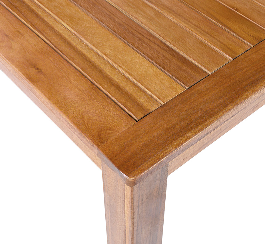Acacia Wood Patio Dining Table with Slatted Top - 67" Rectangular