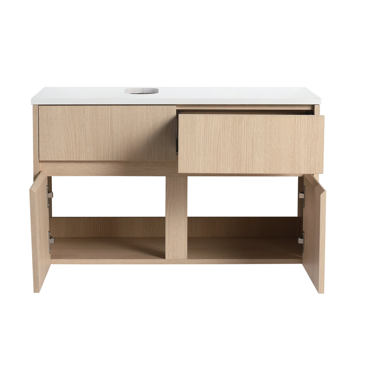 32-Inch Wall-Mounted Bathroom Vanity with Soft Close Doors - White Oak
