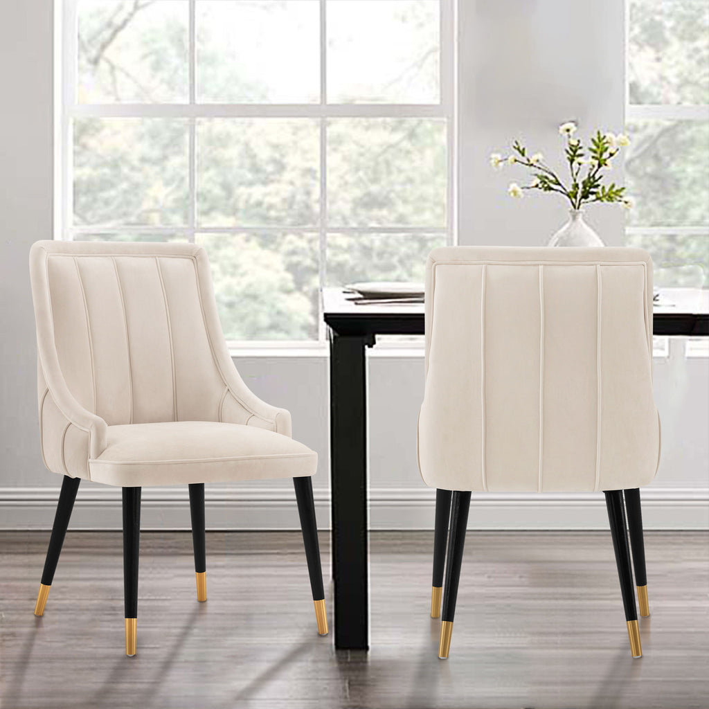 Eda Dining Chair with Stitched Upholstery - Multiple Colors