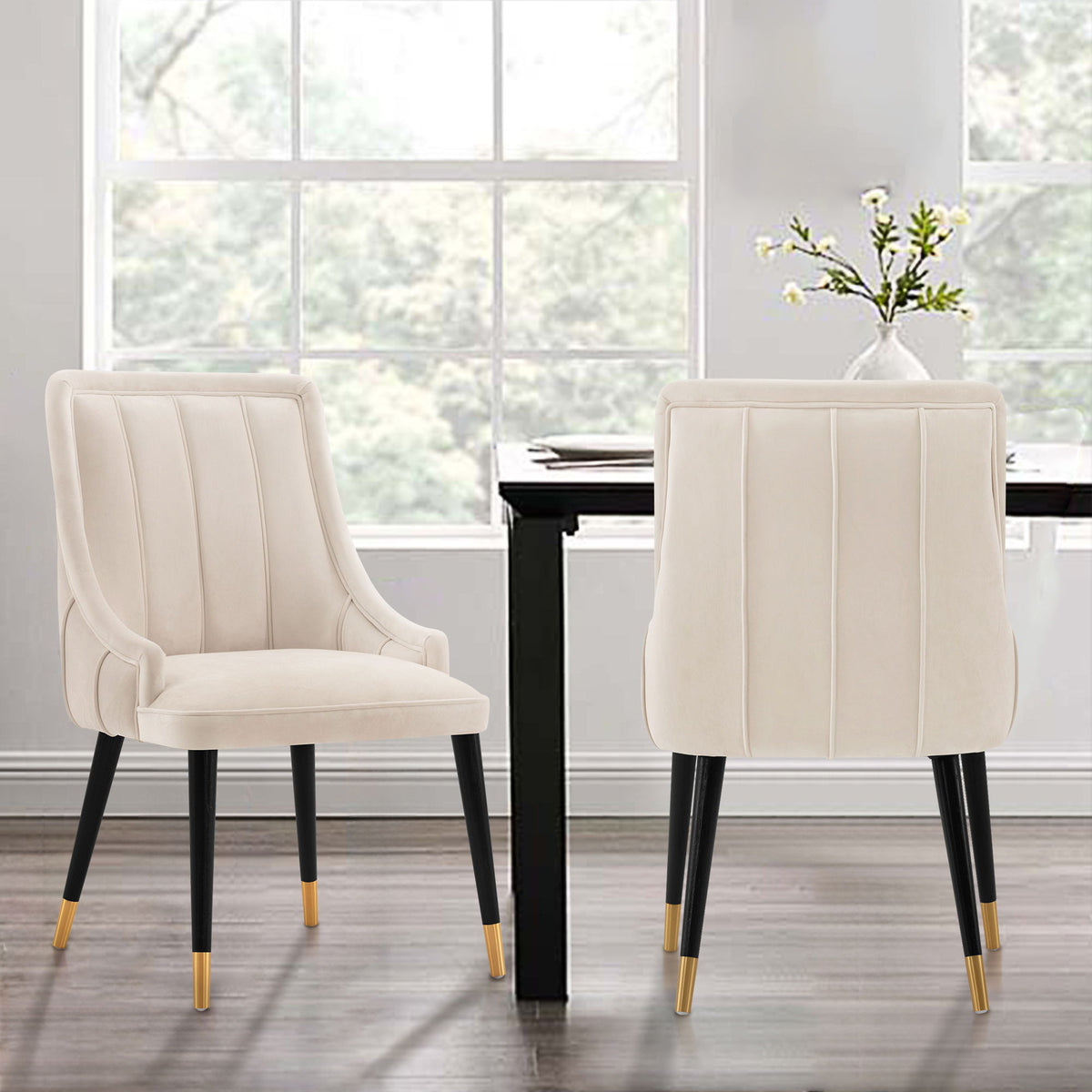 Eda Dining Chair with Stitched Upholstery - Multiple Colors
