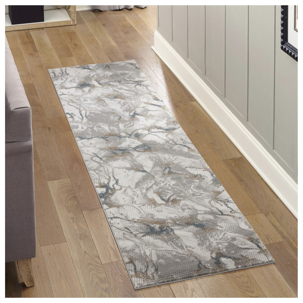 Geometrix Area Rug with 3D Effect - Gray