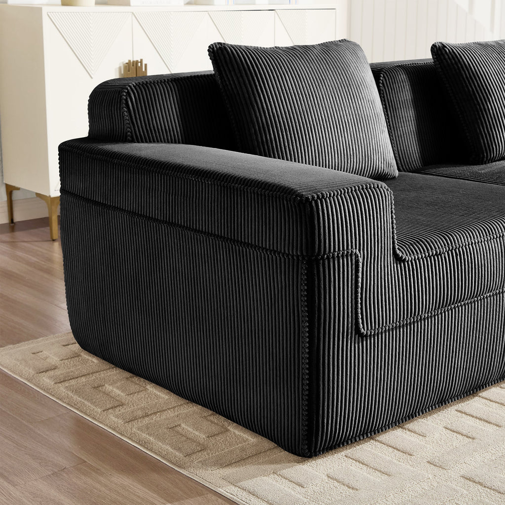 Corduroy Armless Sofa with Pillow - 41" Wide