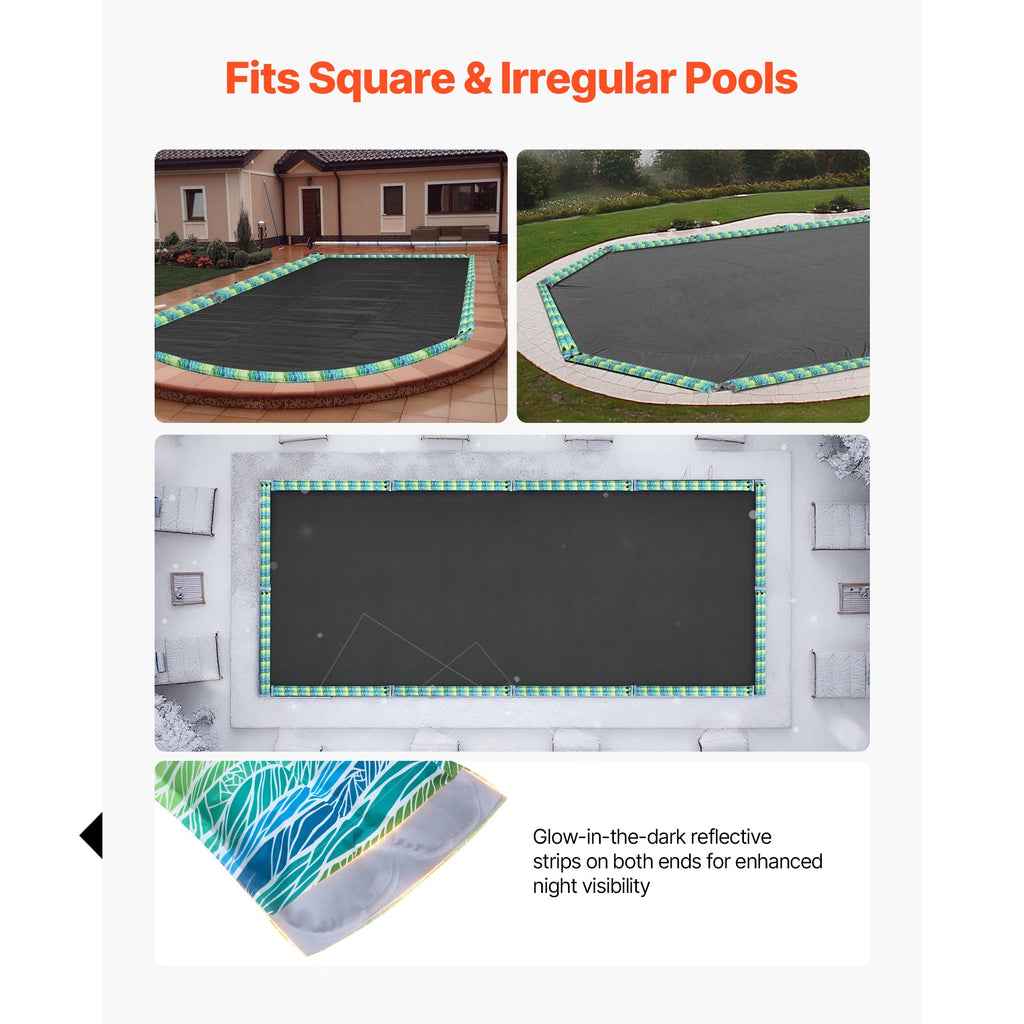 Reflective Double Chamber Pool Cover Water Bags with Night Visibility - 8ft