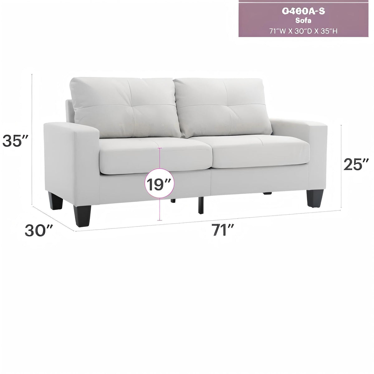 Modular Faux Leather Sofa with Modern Design - White, Black, Dark Brown, Red