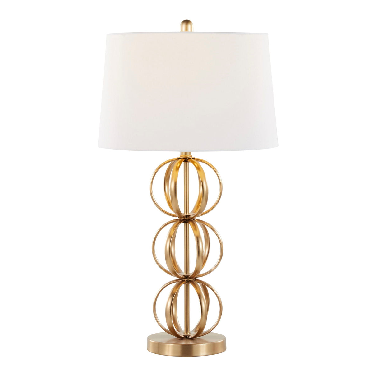 Contemporary Table Lamp Set with Wire Orb Design - Gold / White