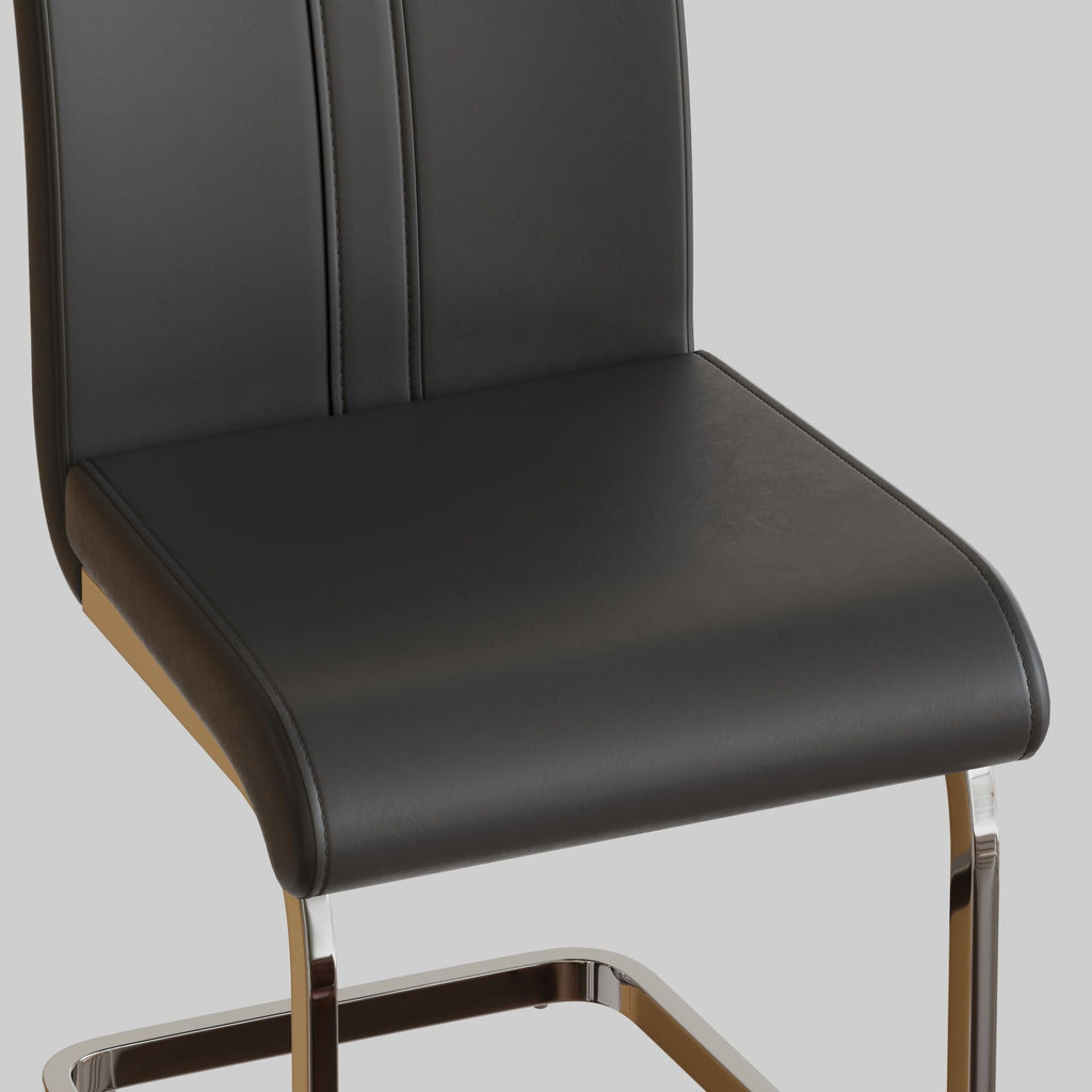 Modern Dining Chairs with Padded Seat and High Back - Black, White, or Dark Gray