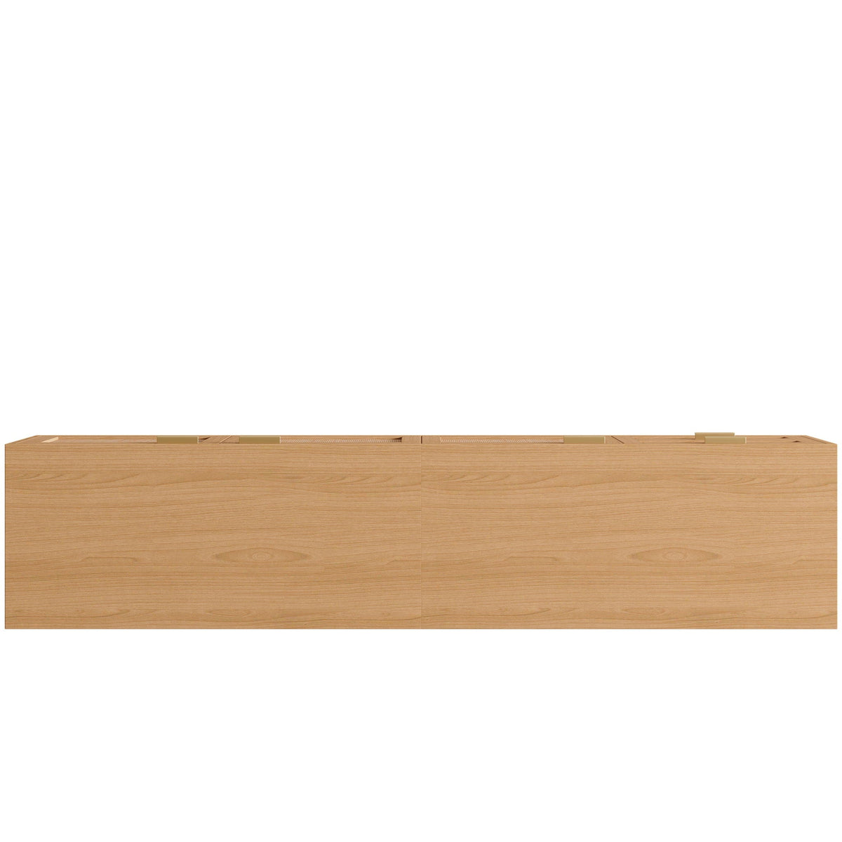 Natural Wood TV Stand with Cable Management and Drawers