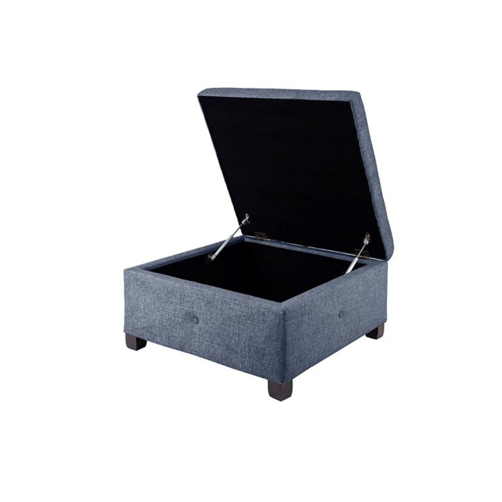 Aspen Ottoman Soft Close Storage with Upholstered Finish - Light Brown, Dark Gray, Blue