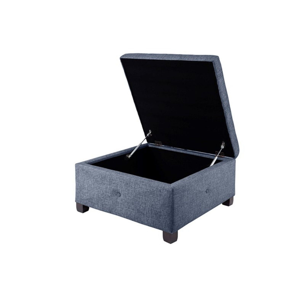 Aspen Ottoman Soft Close Storage with Upholstered Finish - Light Brown, Dark Gray, Blue