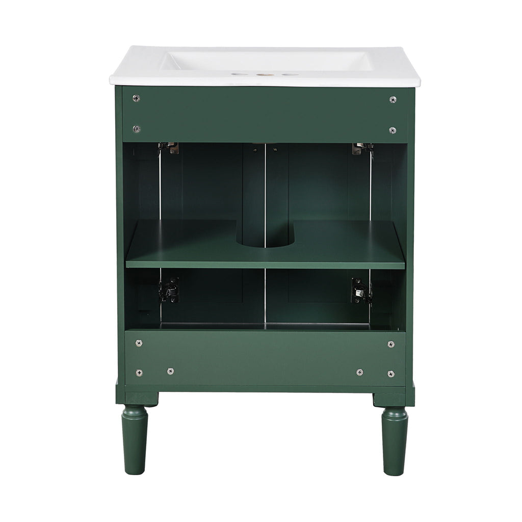 Bathroom Vanity With Top Sink and Two-Tier Storage Cabinet - Multiple Colors