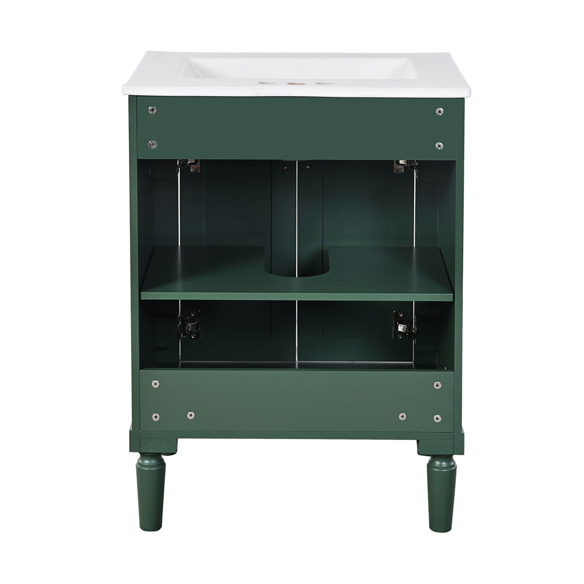Bathroom Vanity With Top Sink and Two-Tier Storage Cabinet - Multiple Colors