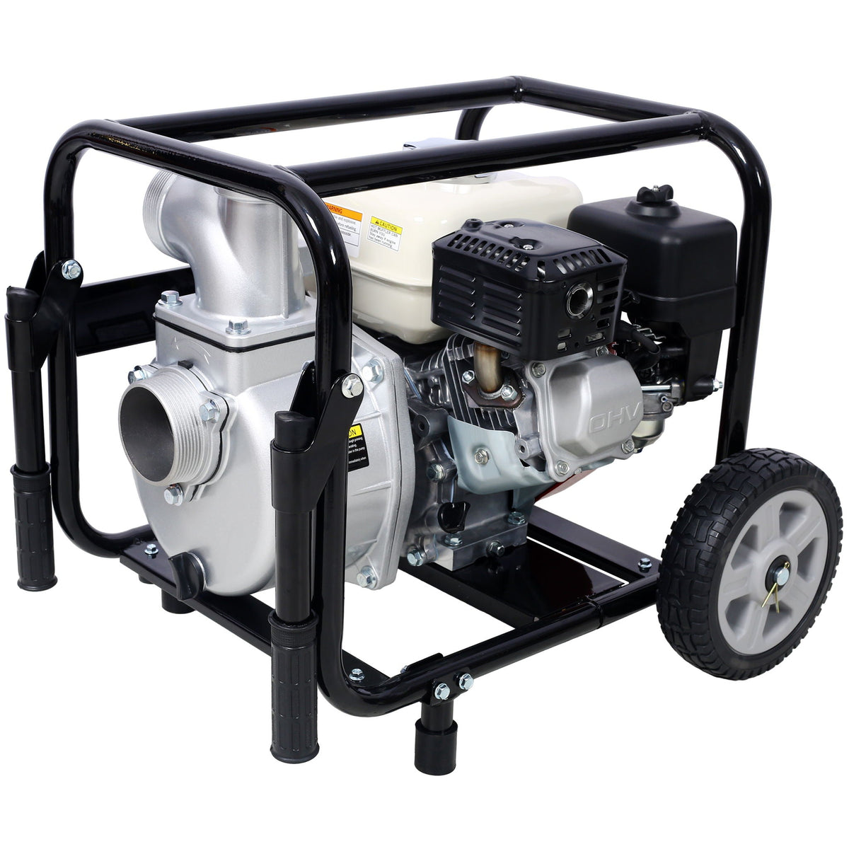 Honda GX160 Engine Water Pump 3" with Accessories Kit and Handle Wheel Kit - Black/Red