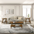Mid-Century Modern Wood Shelf 3 Piece Coffee Table Set with Storage Shelf - Walnut