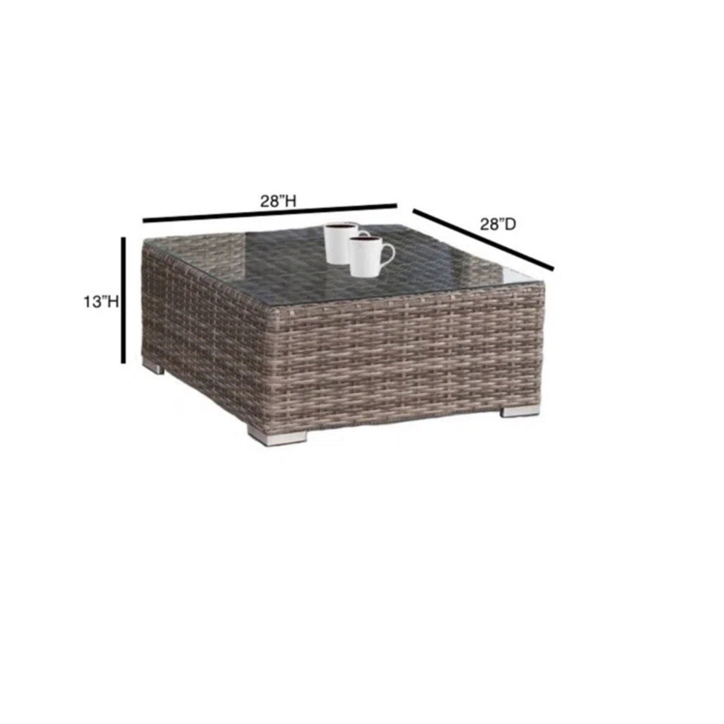 Wicker Outdoor Seating Group Set with Cushions and Table - Multiple Colors