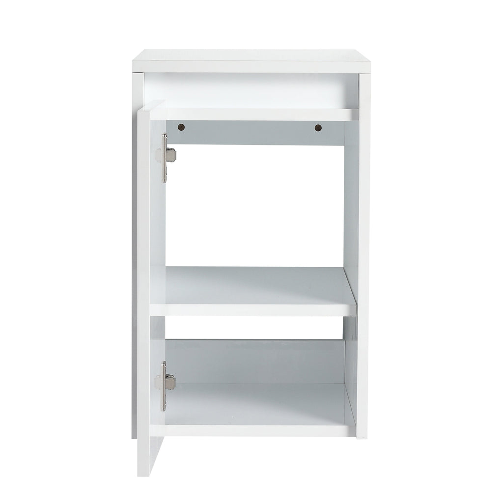 12" Bathroom Side Cabinet with Soft-Close Doors - Glossy
