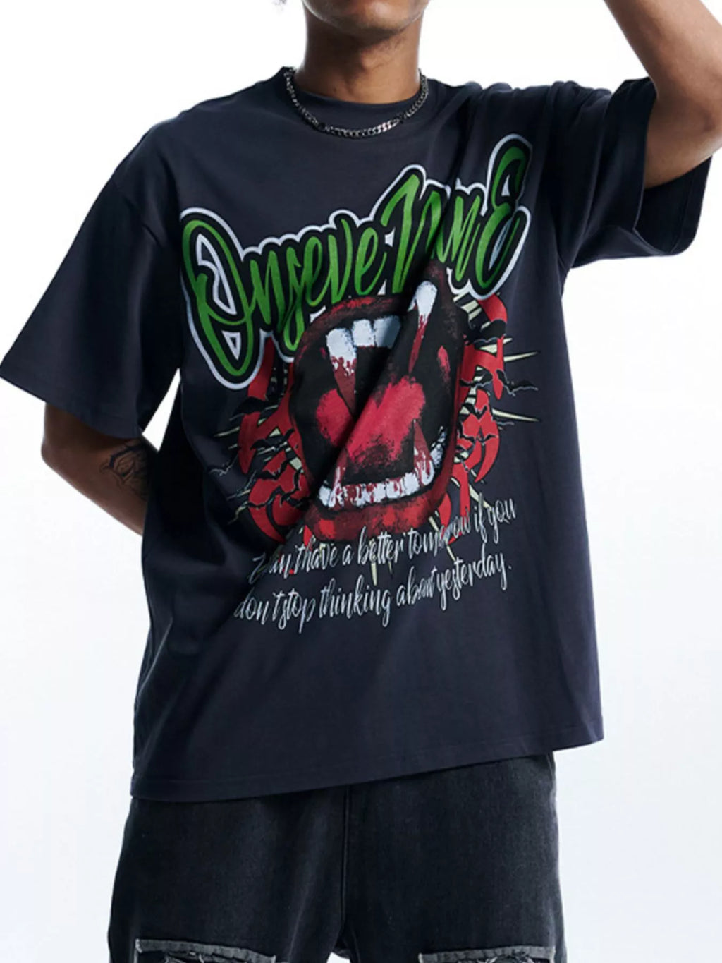 Men's Graphic Round Neck Oversized T-Shirt