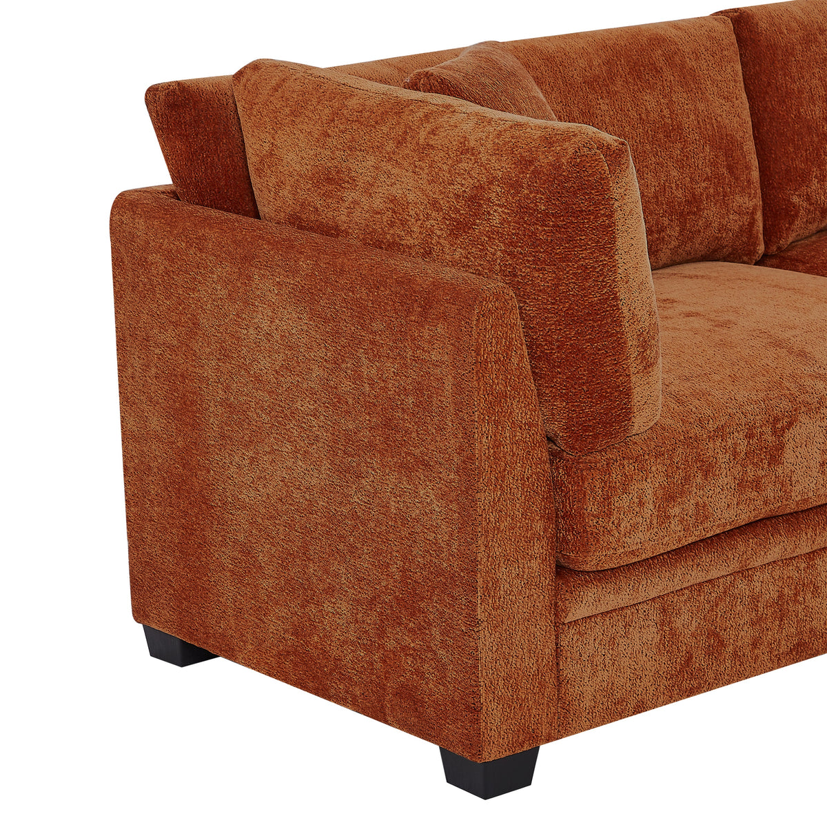 83.50" Modern Flared Arms Sofa with High-Density Cushions - Caramel