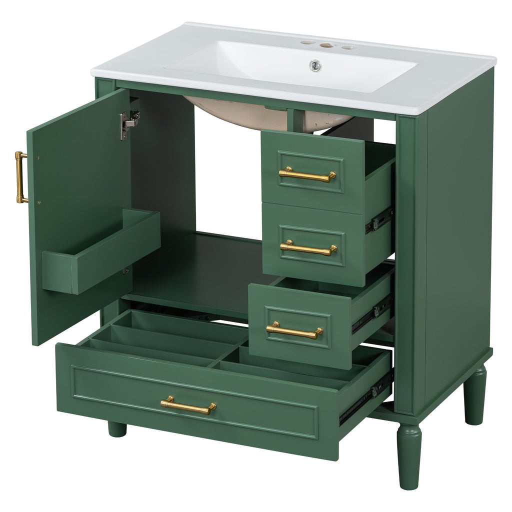 Traditional Bathroom Vanity Set with Soft Close Doors - Multiple Colors