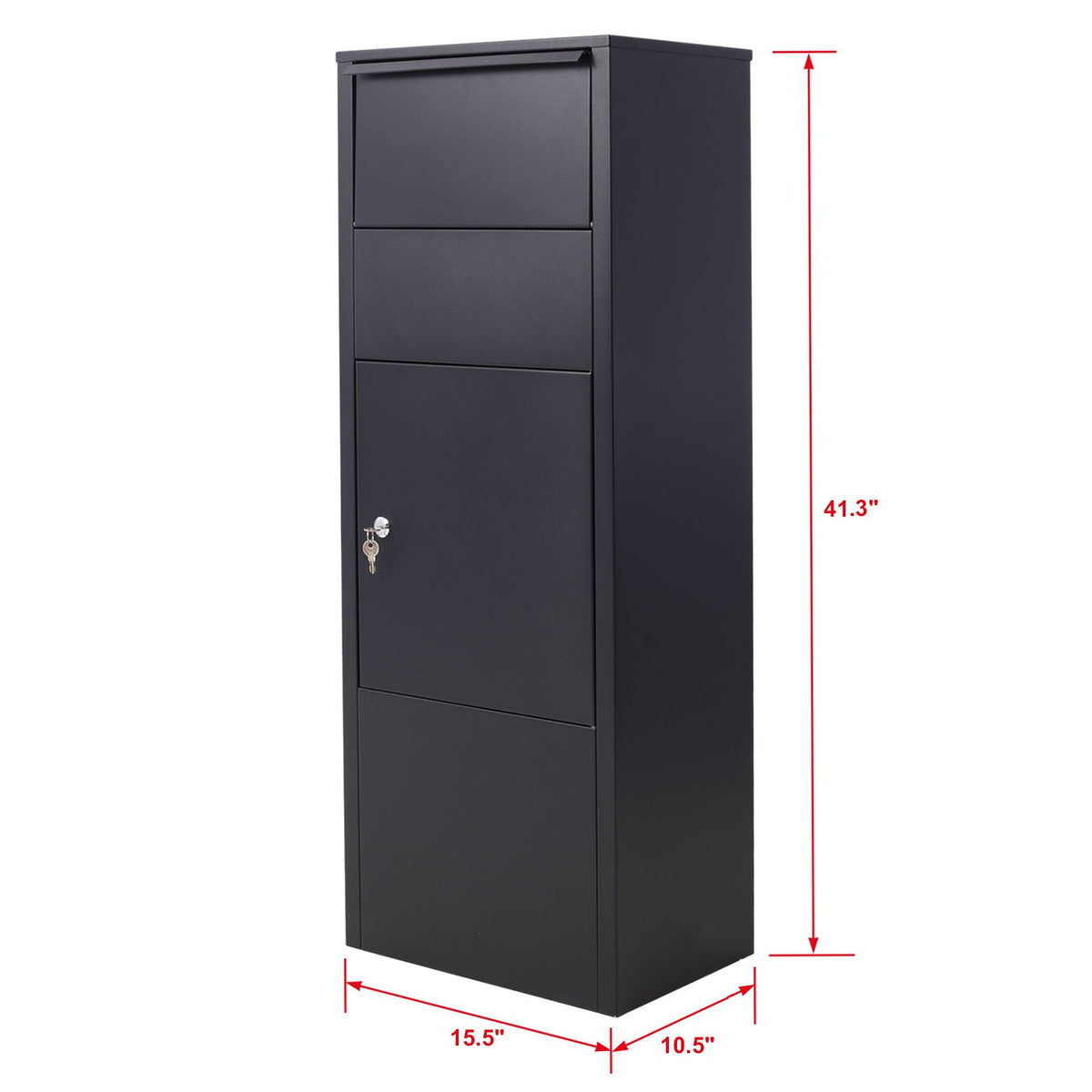 Large Package Delivery Parcel Mail Drop Box with Lockable Storage - Black