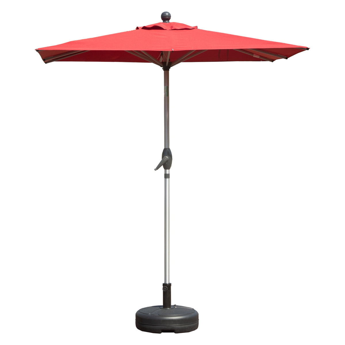 Rectangle Patio Umbrella with Crank Lift and Tilt Function - Brick
