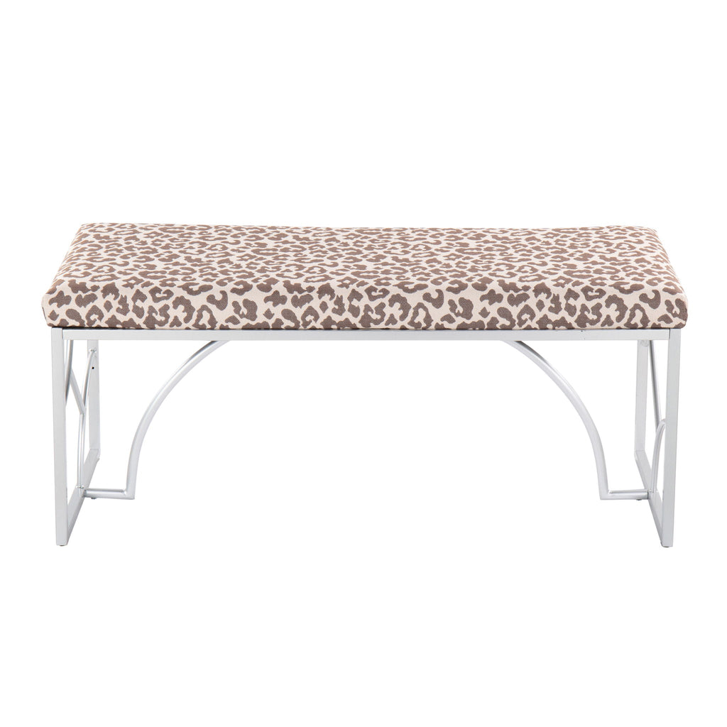 Elegant Contemporary Upholstered Bench with Metal Frame - Multiple Colors