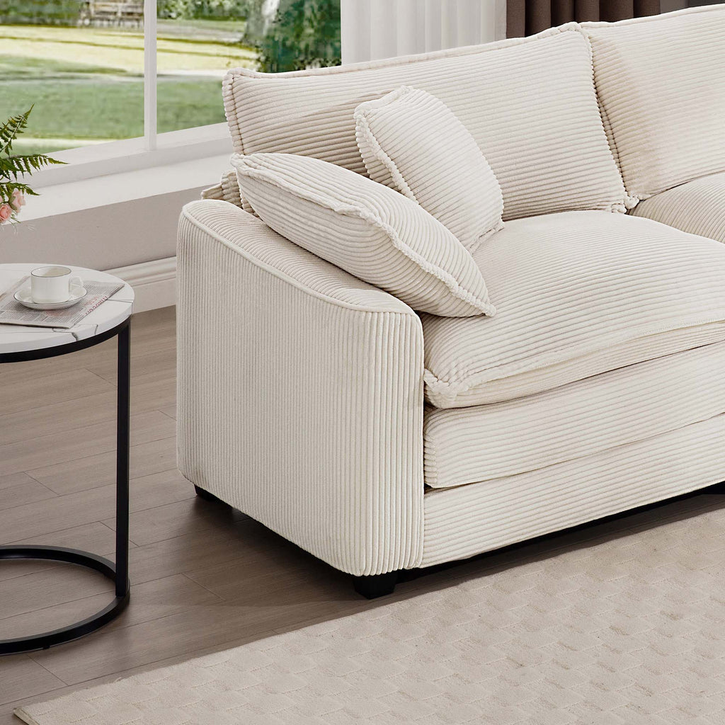 Modern Comfortable Single Chair & Ottoman with Deep Seat - Multiple Colors