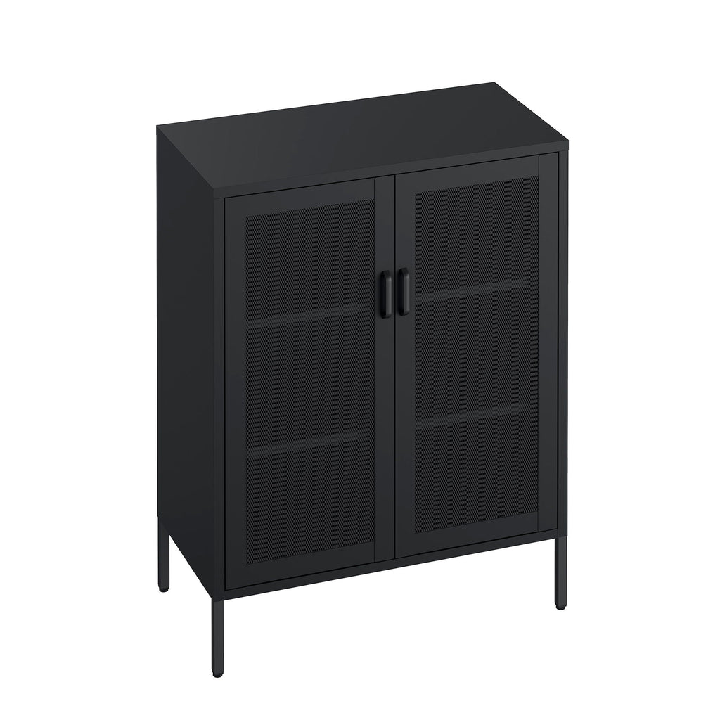 Metal Accent Cabinet with Adjustable Shelves - Black, Green, or White